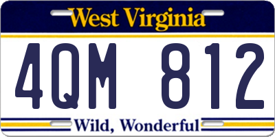 WV license plate 4QM812