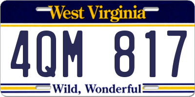 WV license plate 4QM817
