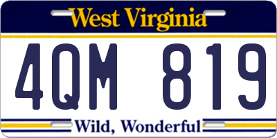 WV license plate 4QM819