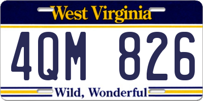 WV license plate 4QM826