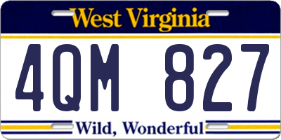 WV license plate 4QM827