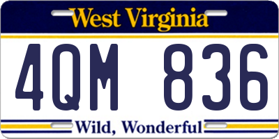 WV license plate 4QM836