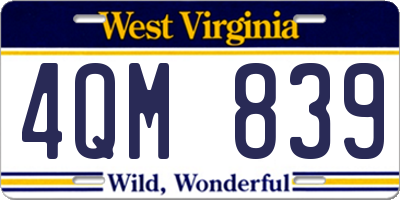 WV license plate 4QM839