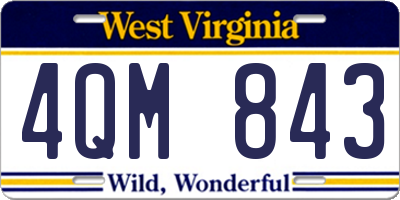WV license plate 4QM843