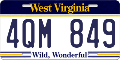 WV license plate 4QM849