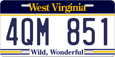 WV license plate 4QM851