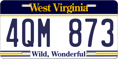 WV license plate 4QM873