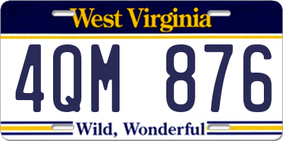 WV license plate 4QM876