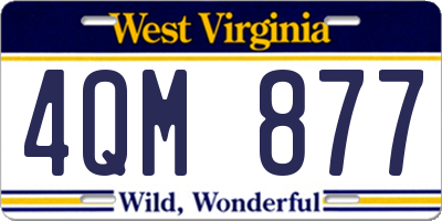 WV license plate 4QM877