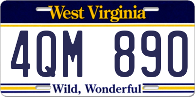 WV license plate 4QM890