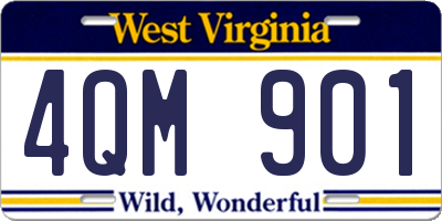 WV license plate 4QM901