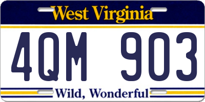 WV license plate 4QM903