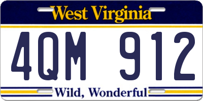 WV license plate 4QM912