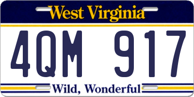 WV license plate 4QM917