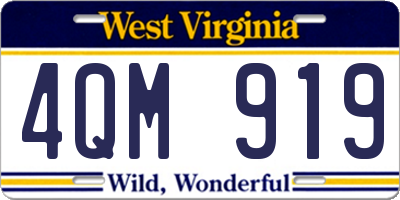 WV license plate 4QM919