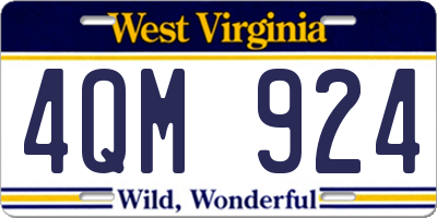 WV license plate 4QM924