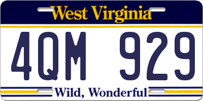 WV license plate 4QM929