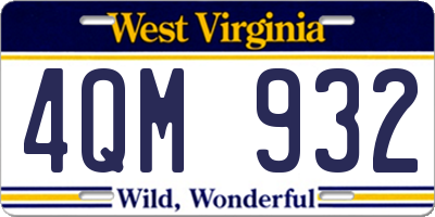 WV license plate 4QM932