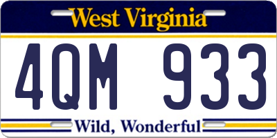 WV license plate 4QM933