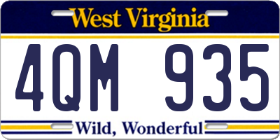 WV license plate 4QM935