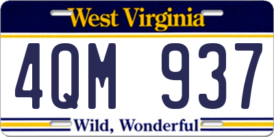 WV license plate 4QM937