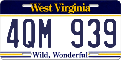WV license plate 4QM939