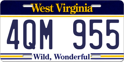 WV license plate 4QM955