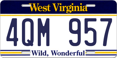 WV license plate 4QM957