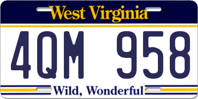 WV license plate 4QM958