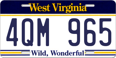 WV license plate 4QM965