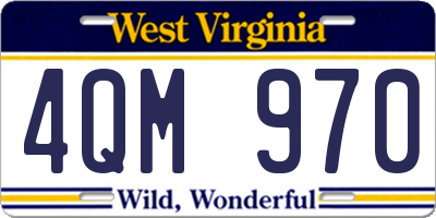 WV license plate 4QM970
