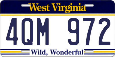 WV license plate 4QM972