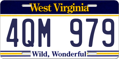 WV license plate 4QM979