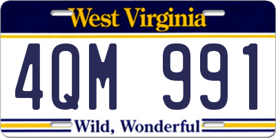 WV license plate 4QM991