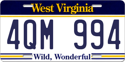 WV license plate 4QM994