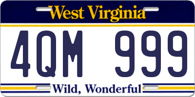 WV license plate 4QM999