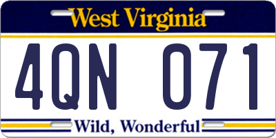 WV license plate 4QN071