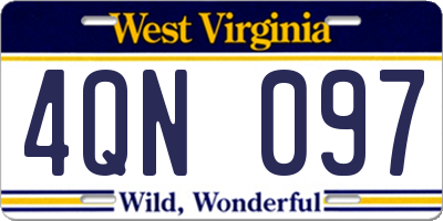 WV license plate 4QN097