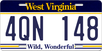 WV license plate 4QN148