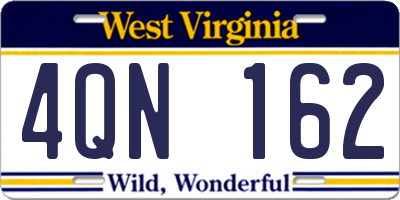 WV license plate 4QN162