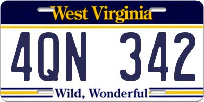 WV license plate 4QN342