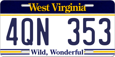 WV license plate 4QN353