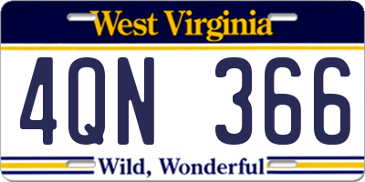 WV license plate 4QN366