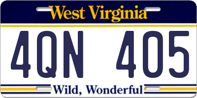 WV license plate 4QN405