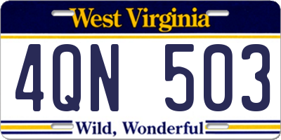 WV license plate 4QN503