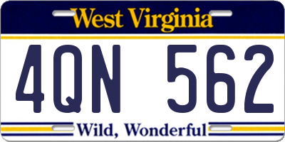 WV license plate 4QN562