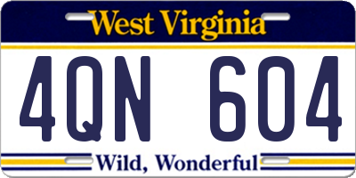 WV license plate 4QN604