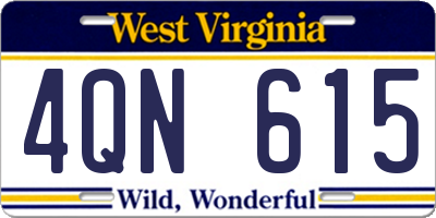 WV license plate 4QN615