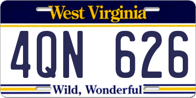WV license plate 4QN626
