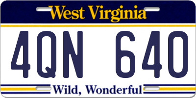 WV license plate 4QN640